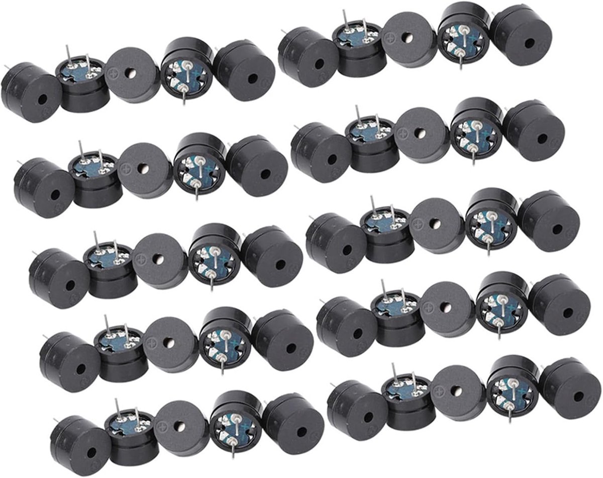 Passieve Zoemer - Elektromagnetische Buzzer - Elektronica Projecten - Stabiele Geluidsuitvoer - 10 x 6 x 1 cm - Zwart