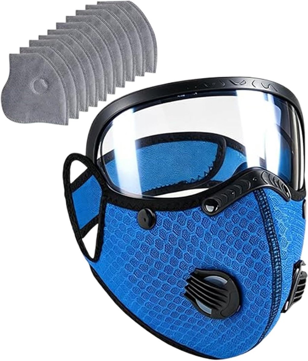Gezichtsbedekking Tegen Stof - Ademend Masker - Bescherming Werkplaats - UV-bescherming Anti-condens - 16 x 10 x 3 cm