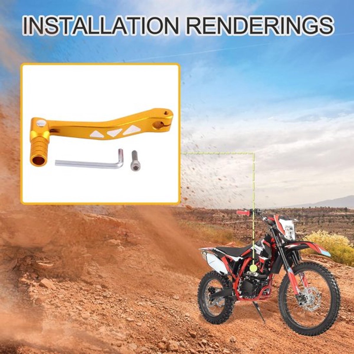 Jhubersproducts - Universele Motorfiets Versnelling - Vouwbare Shift Lever - Goud