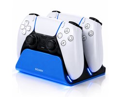 Sounix Oplaadstation geschikt voor PS5 / PS5 Slim / PS5 PRO / DualSense Controller - PS5 accessoires - Dual Oplader - Charging Dock - Blauw