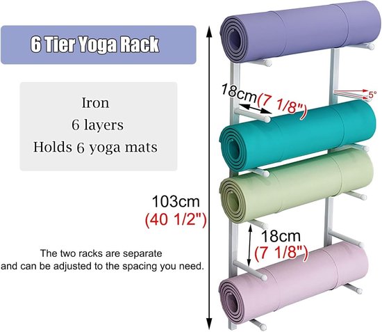Yoga Mat Houder - Muur Plank - Sport Opslag - Roestbestendig Metaal - Niet Gespecificeerd - Zwart — afbeelding 2