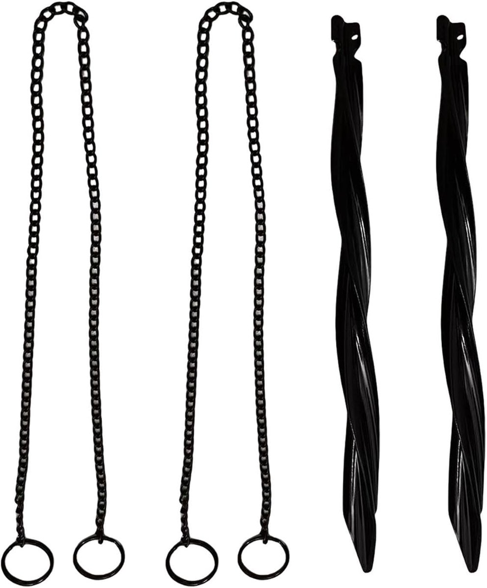 Regenketting Verankeringspaal - Regenpijp Accessoire Tuin - Waterafvoer Tuin - Weerbestendig Aluminium - 27 x 5 cm - Zwart