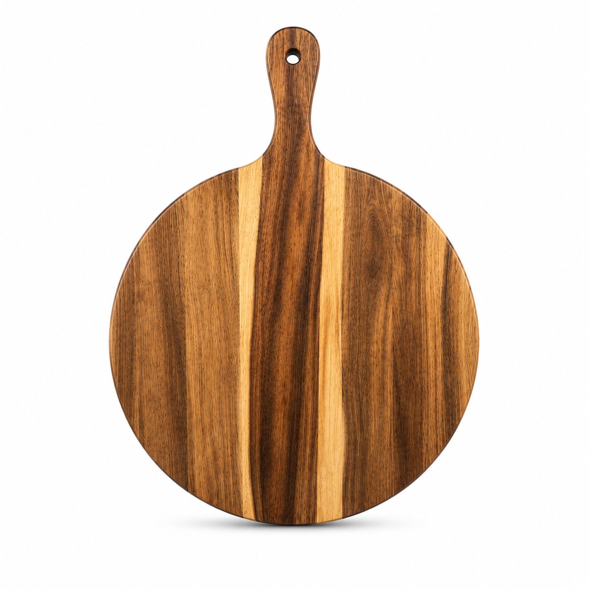 JustValue pizzaschep hout - ronde pizzaplank met handvat - 42 x 30 cm - acaciahout