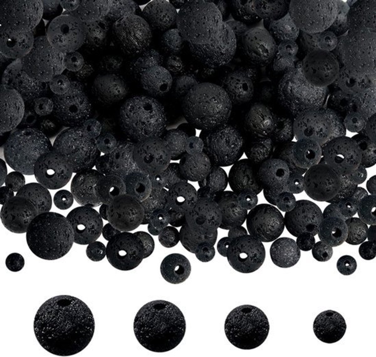Shopcentral - Lava Beads - Energy Stone - Natuurlijke zwarte kleur
