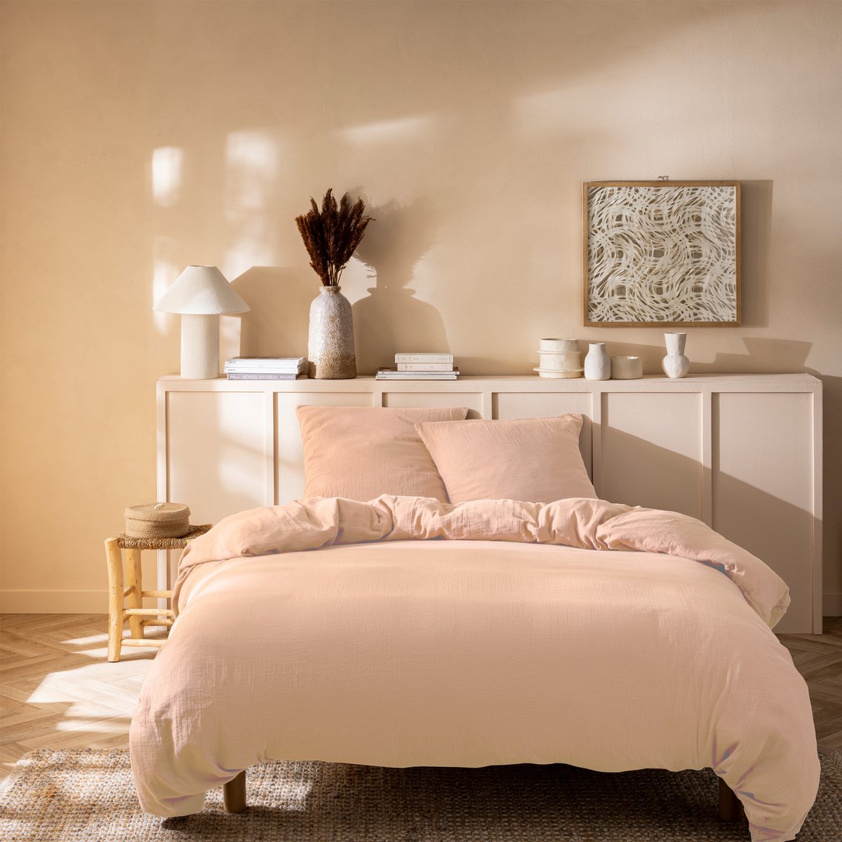 Matt & Rose Dekbedovertrek - Lits Jumeaux - Roze - 240 x 220 + (2x)65 x 65 cm - Mousseline Katoen