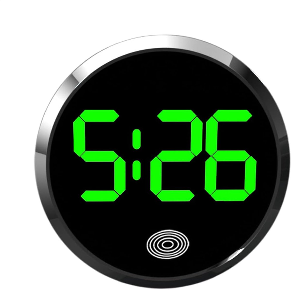 Auto Klok - Laptop Display - Tijd Weergeven - Intelligente Verlichting - 46 mm - Zilver