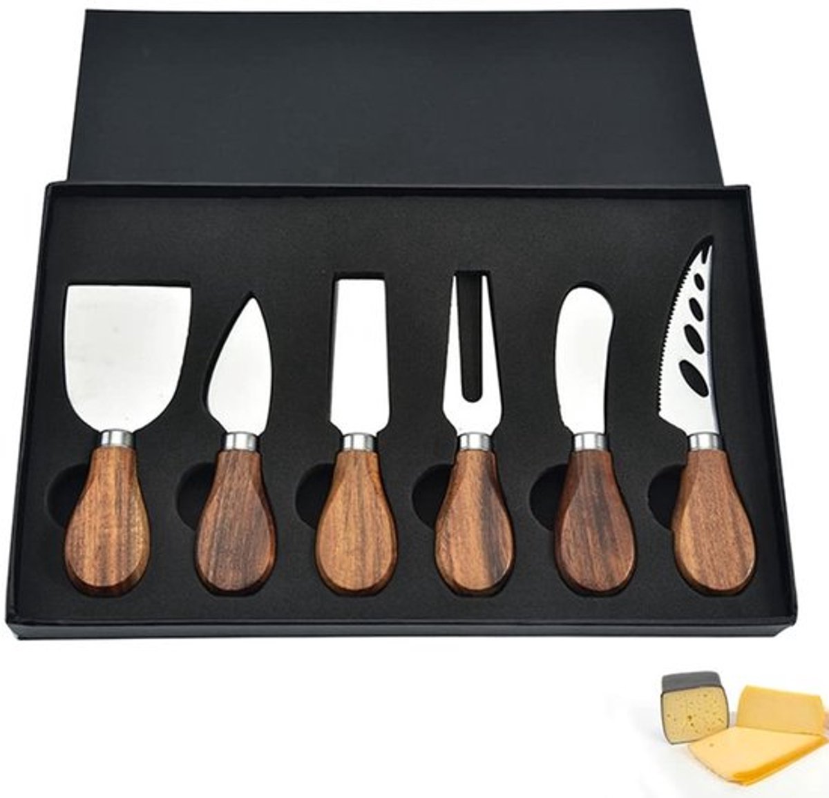 Allecto - Kaasmessen geschenkset - Roestvrijstalen kaasschijfer - Ergonomische