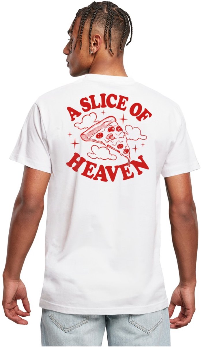 Mister Tee Slice Of Heaven Pizza Heren Tshirt 4XL Wit