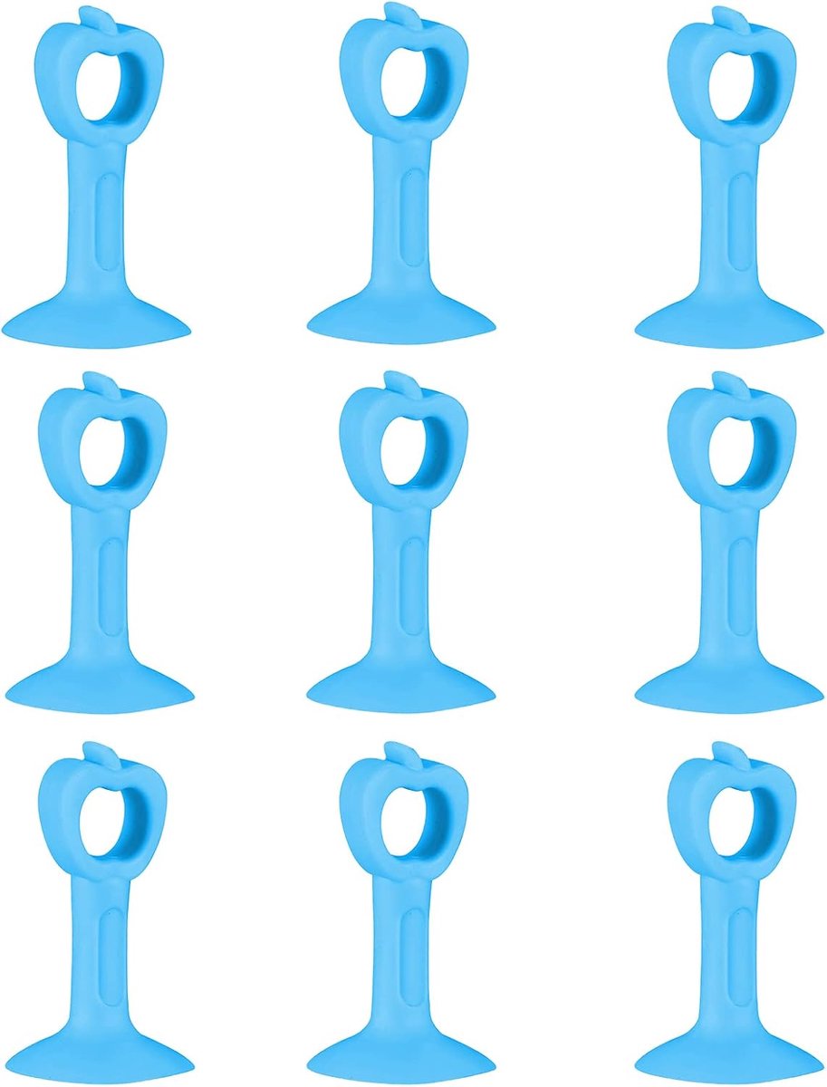 Deurstopper - Deurklinkbeschermer - Bescherming Muren - Zachte Siliconen - 45x75mm - Blauw