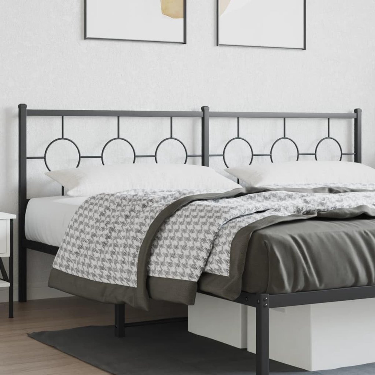 Hoofdbord Metaal - Bedonderdeel - Slaapkamer Decoratie - Stijlvol Design - 198 cm - Zwart