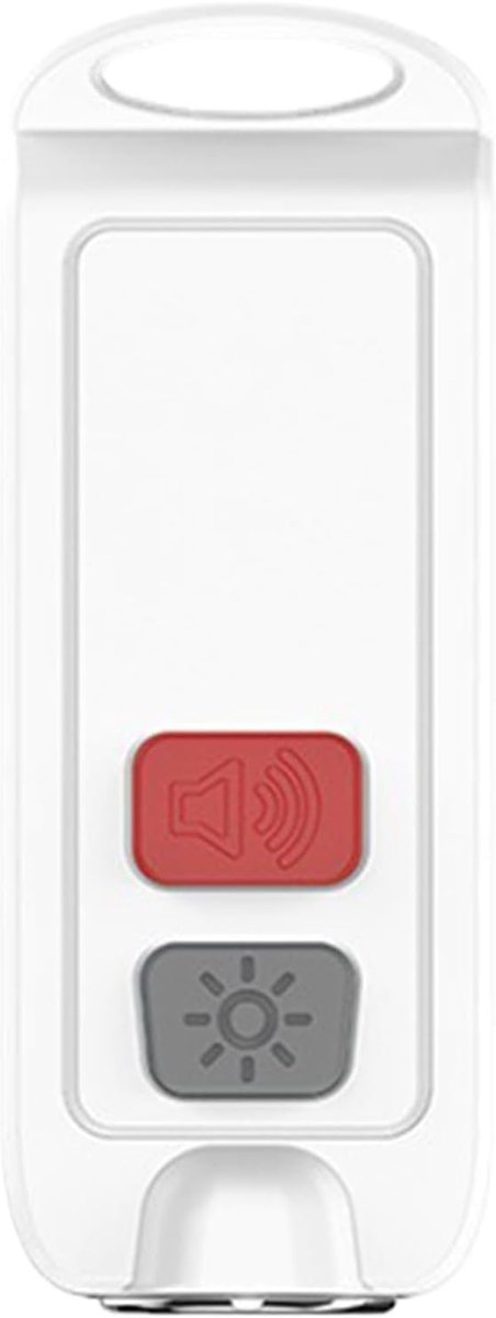 Persoonlijk Alarm - Veiligheidssleutelhanger Sirene - Noodsituatie Hulp - 130dB Sirene LED - 7.1 x 8 x 1.8 cm - Wit
