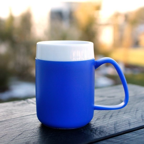 Isolerende beker met ergonomisch handvat 320 ml - blauw van HEMA — afbeelding 5
