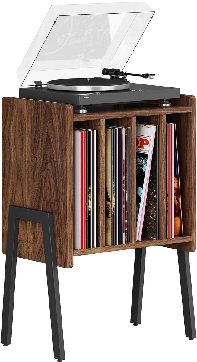 ACAZA LP Opbergsysteem - Platenrek - Platenkast - LP Houder - Vinyl Houder - MDF - Walnoot