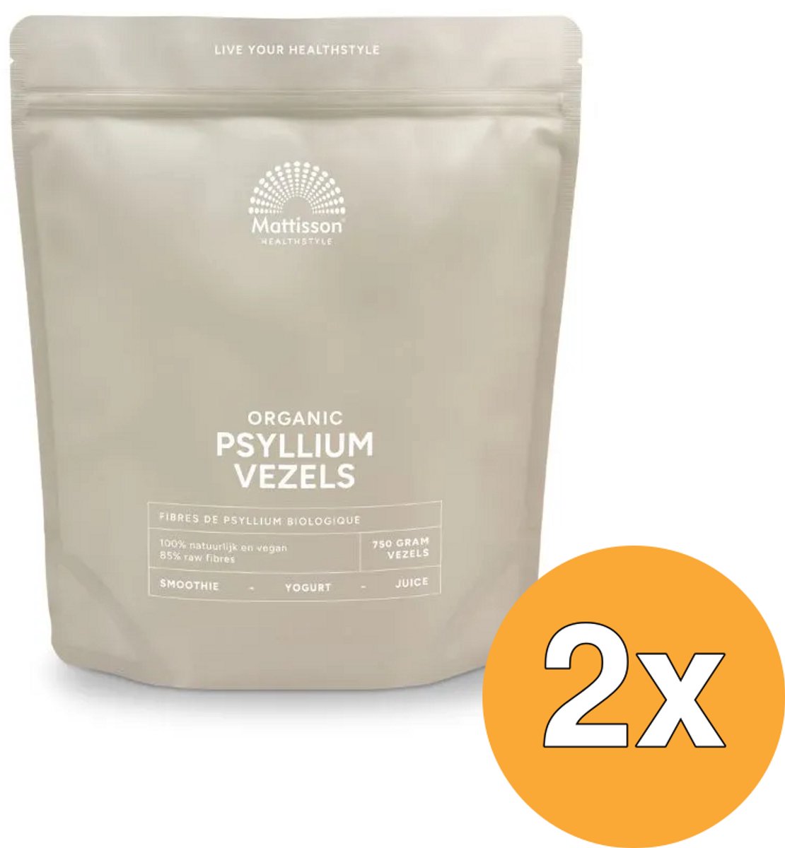 2x Mattisson Organic Psylliumvezels (750 gr)