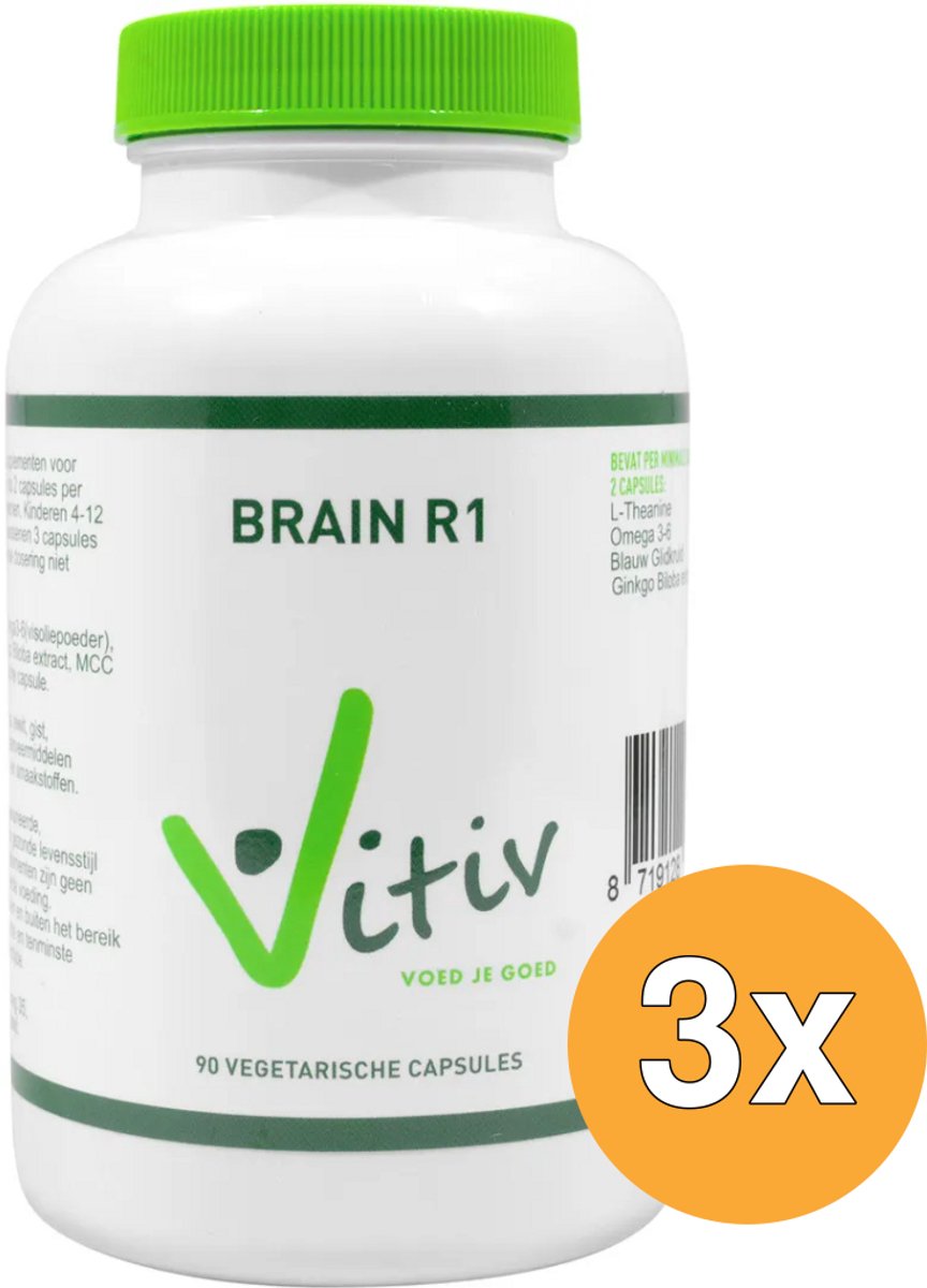 3x Vitiv Brain R1 (90 vega capsules)