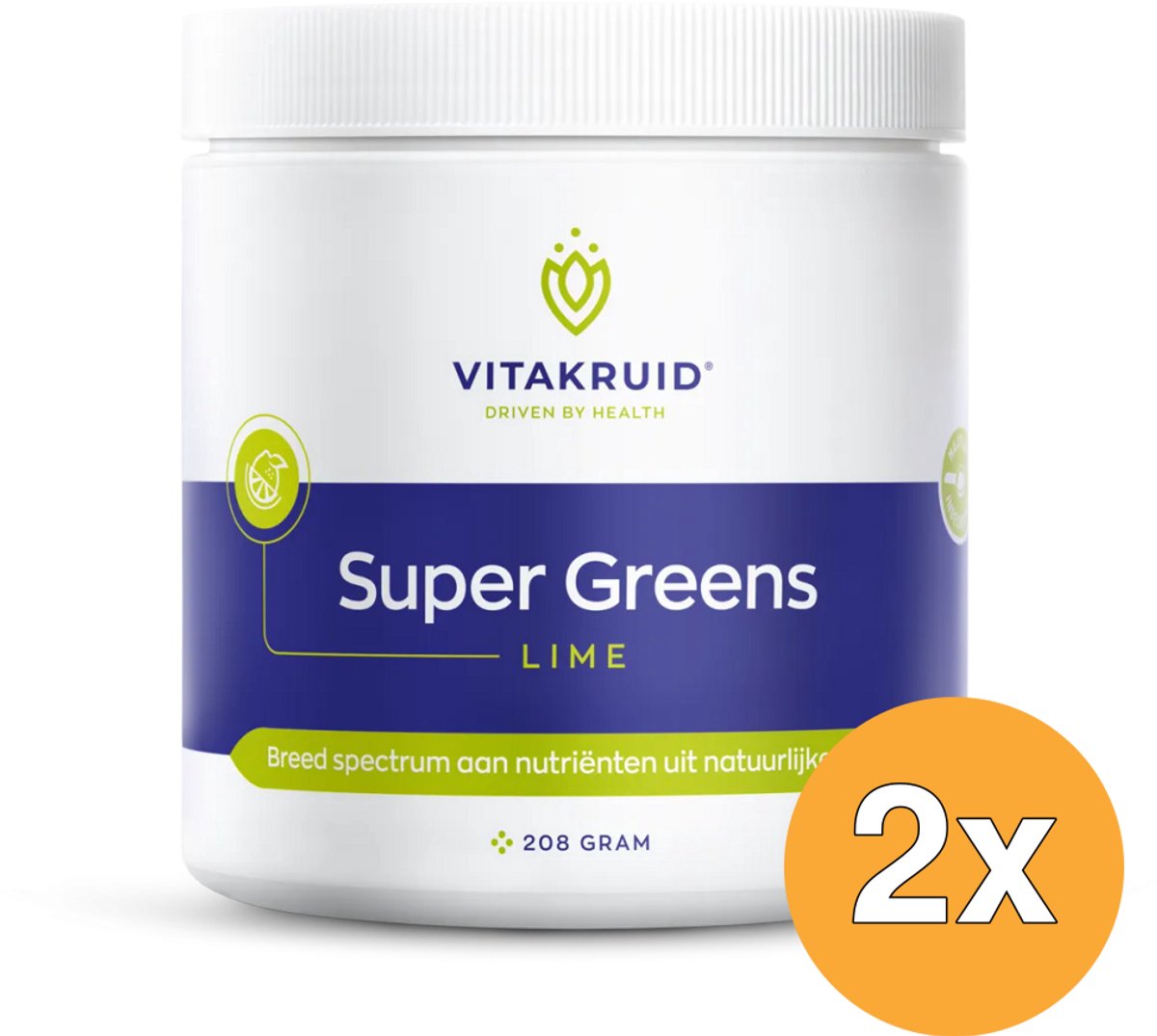 2x Vitakruid Super Greens Lime (208 gr)