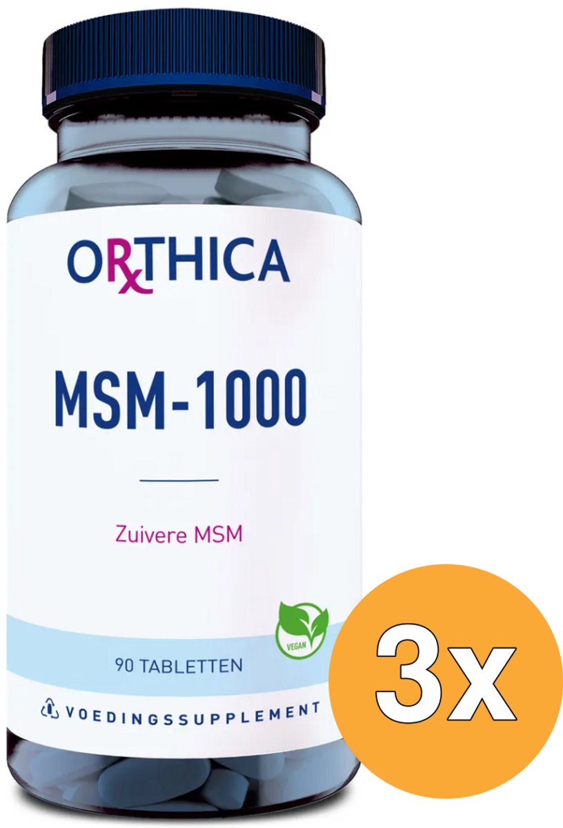 3x Orthica Msm 1000 (90 tabletten)