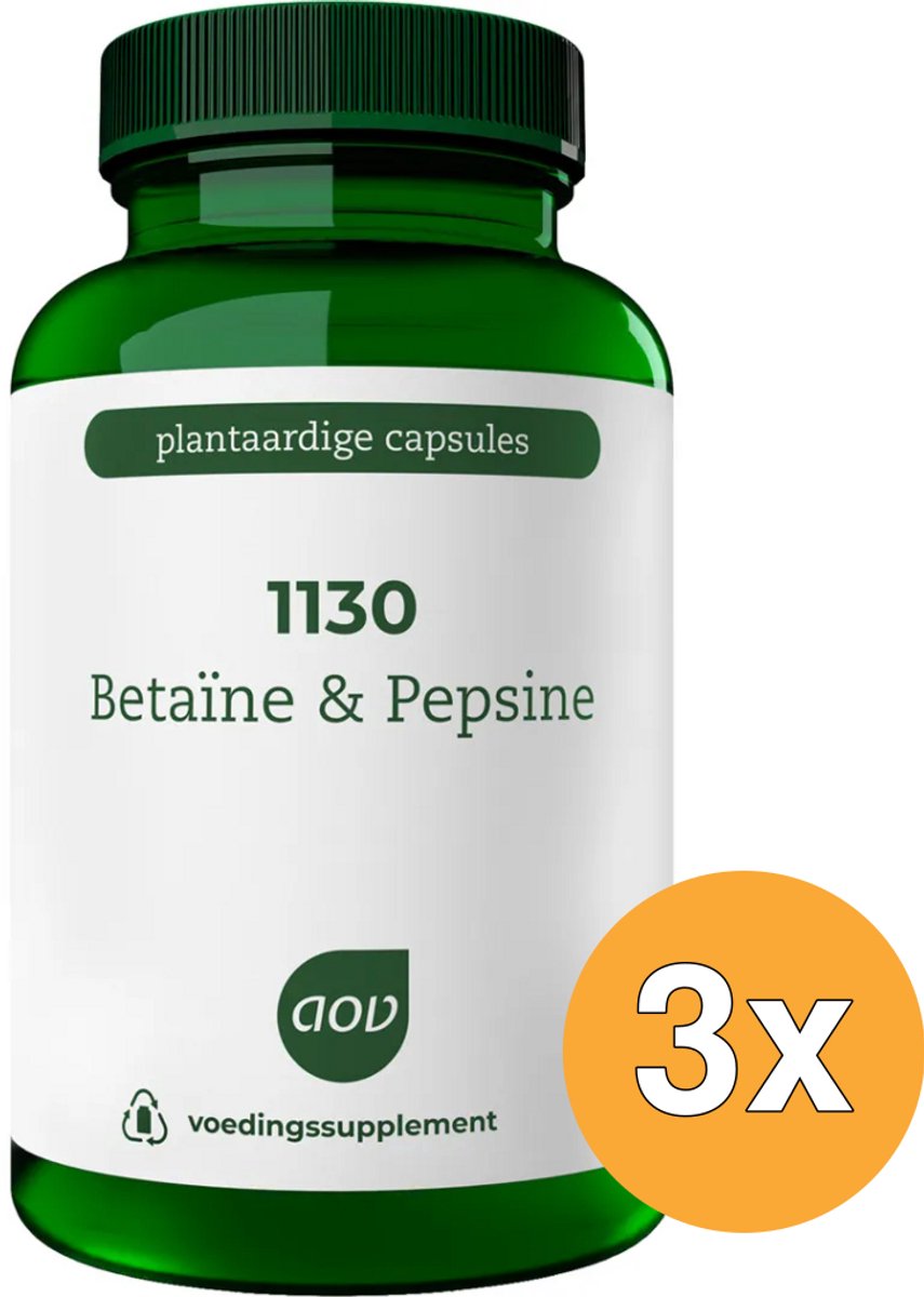 3x Aov 1130 Betaine Pepsine (120 vega capsules)