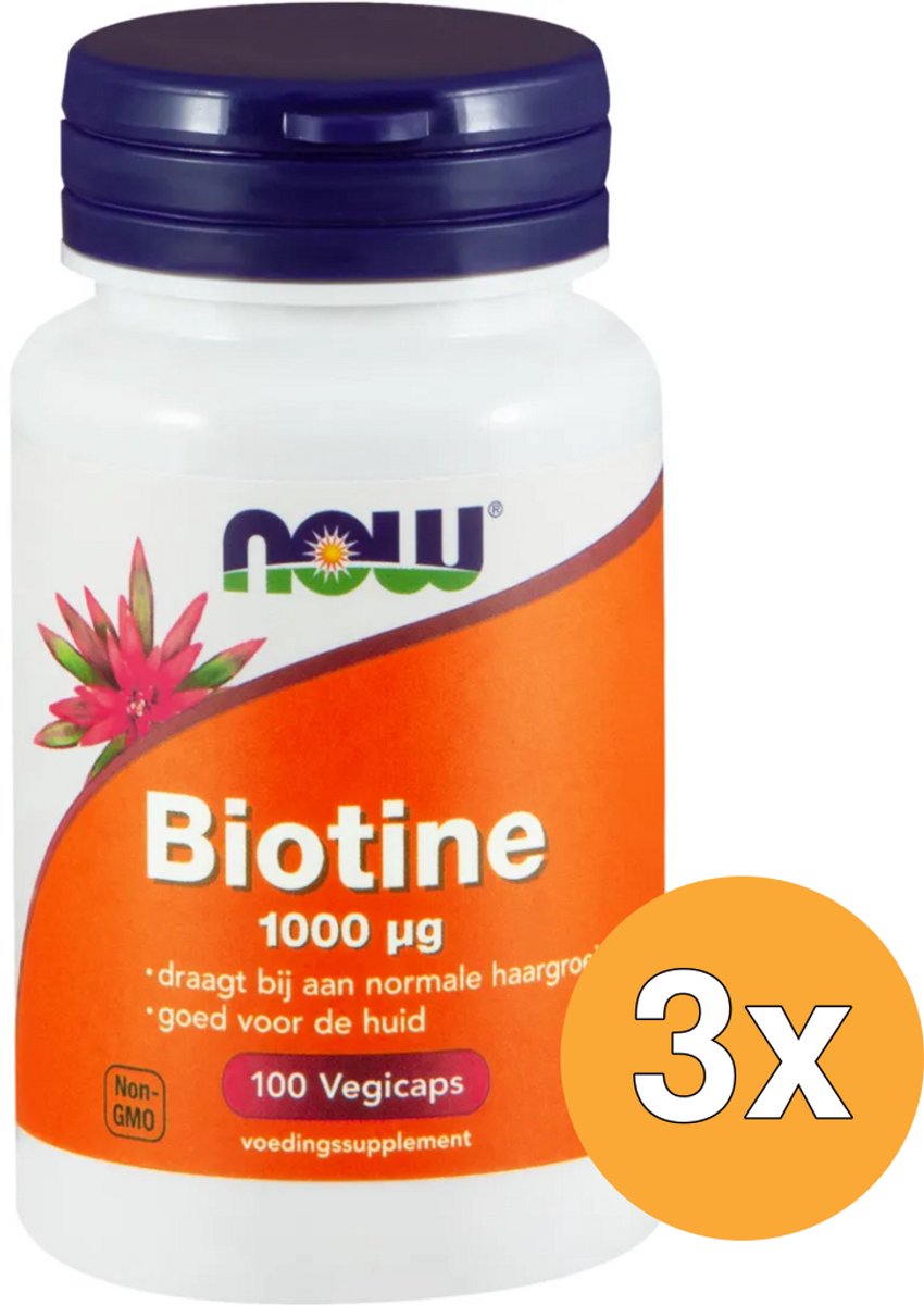 3x Now Biotine 1000 mcg (100 vega capsules)