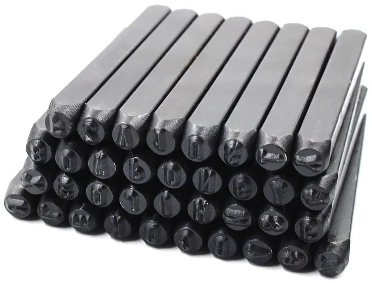 Letterpons Set - Metaal Stempelen - Handwerk Projecten - Duurzaam Koolstofstaal - 36 Stuks - Metaal