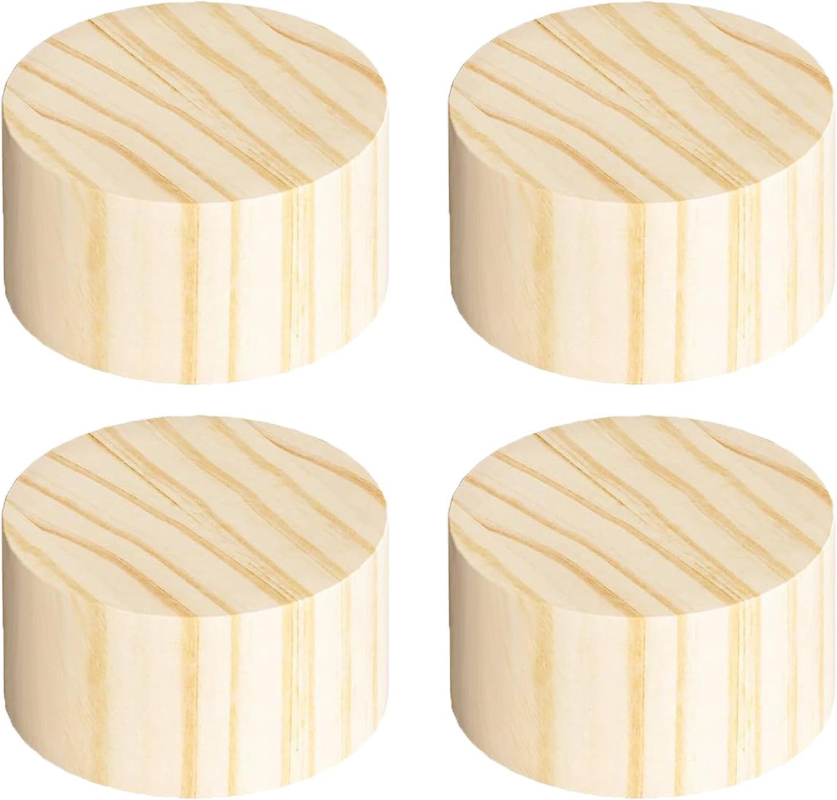 Houten meubelverhogers - Bankpoten verhogingen - Meer opbergruimte - Massief hout - 4 stuks - Houtkleur