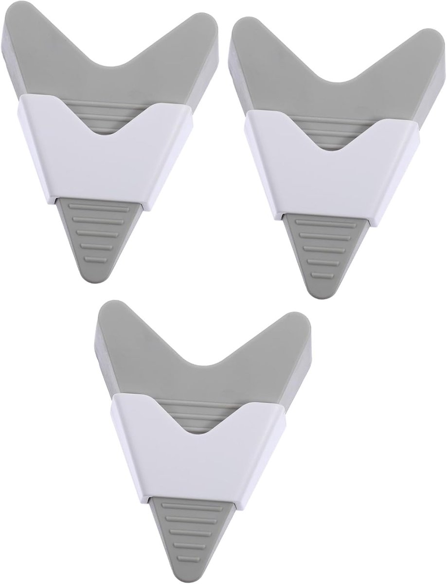 Rubberen Deurstopper - Deurwig - Deuren Open Houden - Antislip Textuur - 3 Stuks - Grijs