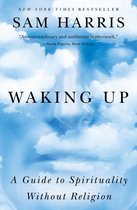 Couverture du livre 'WAKING UP' de Sam Harris, avec un visage dans les nuages. "Une œuvre extraordinaire et ambitieuse."
