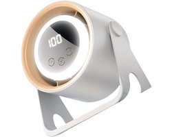 Bureauventilator – Tafelventilator – Stille, draagbare USB-ventilator – Met ledverlichting – Digitaal display – Kleine bureauventilator – Wit