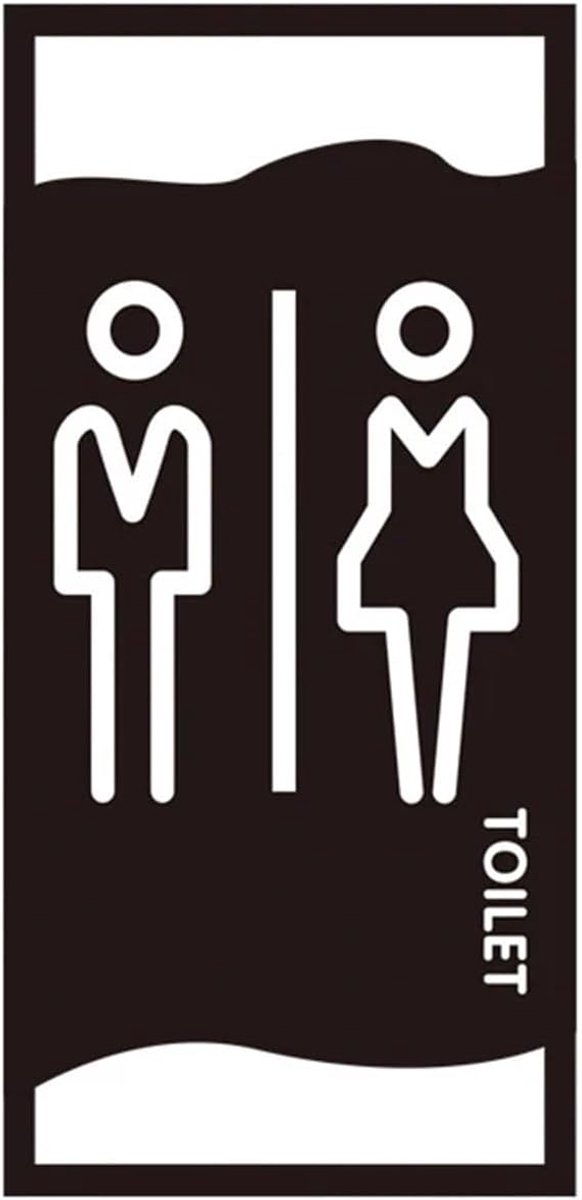 Toiletbord Slaapkamer - Badkamer Deurbord - Wegwijzering Huis - Imitatie Hout Design - 12x25cm - Bruin