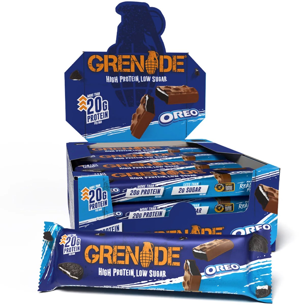 Grenade Oreo Milk Eiwitreep 18 x 35 gram – Melkchocolade & Oreo Smaak | High Protein Snack