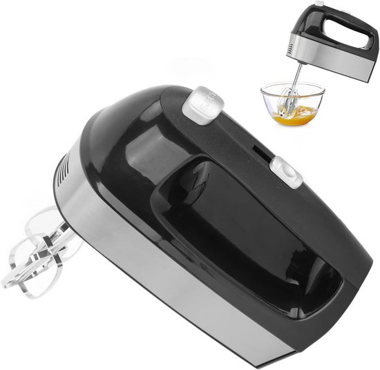 Elektrische Handmixer - Keukenmixer Klopper - Bakken en Koken - 5 Snelheden Krachtig - 500W Vermogen - Zilverkleurig — afbeelding 2