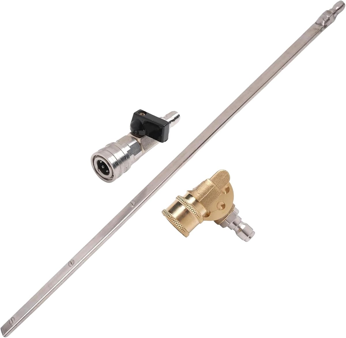 Reinigingsstaaf - Schoonmaakgereedschap - Auto's Reinigen - Multifunctioneel 3-gaten - 57 cm - Zilver