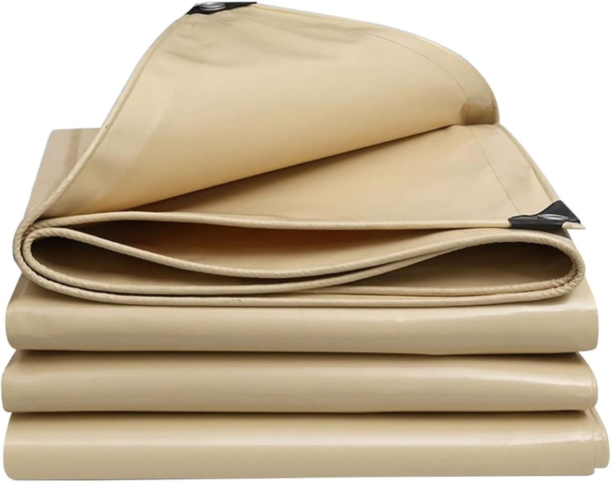 Waterdicht Zeildoek - Beschermhoes Tarp - Buiten Beschermen - Versterkte Hoeken - 3x6 Meter - Beige