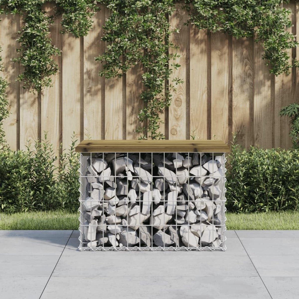 Tuinbank Grenenhout - Schanskorf Bank - Zitplaats Creëren - Individueel Karakter - 63 x 42 x 44 cm - Donkerbruin