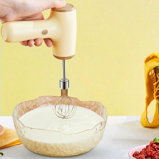 Handmixer - Keukenmixer - Beslag Maken - Dubbele Staaf Agitatie - 8.8 x 19.1 x 8.8 cm - Khaki — afbeelding 4