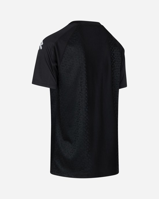 Zwarte Robey sportshirt met subtiel patroon op de rug.