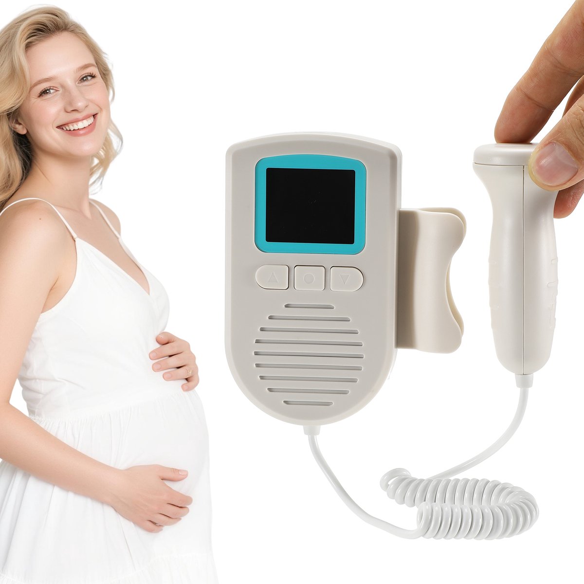 Draagbare Foetale Doppler – Hartslagmonitor voor Baby tijdens Zwangerschap – Precieze Meting, LCD-scherm met Backlight – Handzaam & Gebruiksvriendelijk