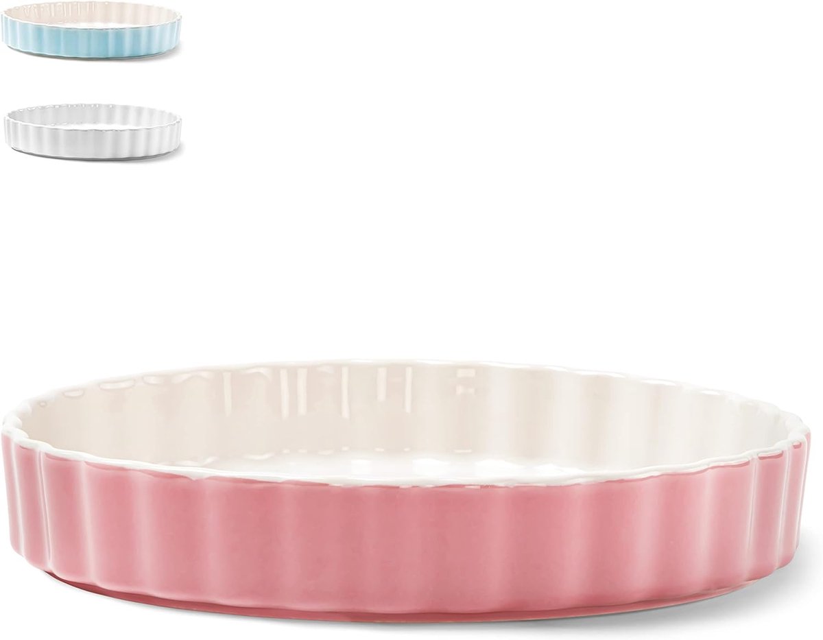 Tartvorm Quichevorm Keramisch [Rond - 28cm] - Antiaanbaklaag Tartvorm 28 cm Keramisch - Tartvormen & Quichevormen - Quiche Vorm Taartvorm - Oploopvorm rond - Tartvorm