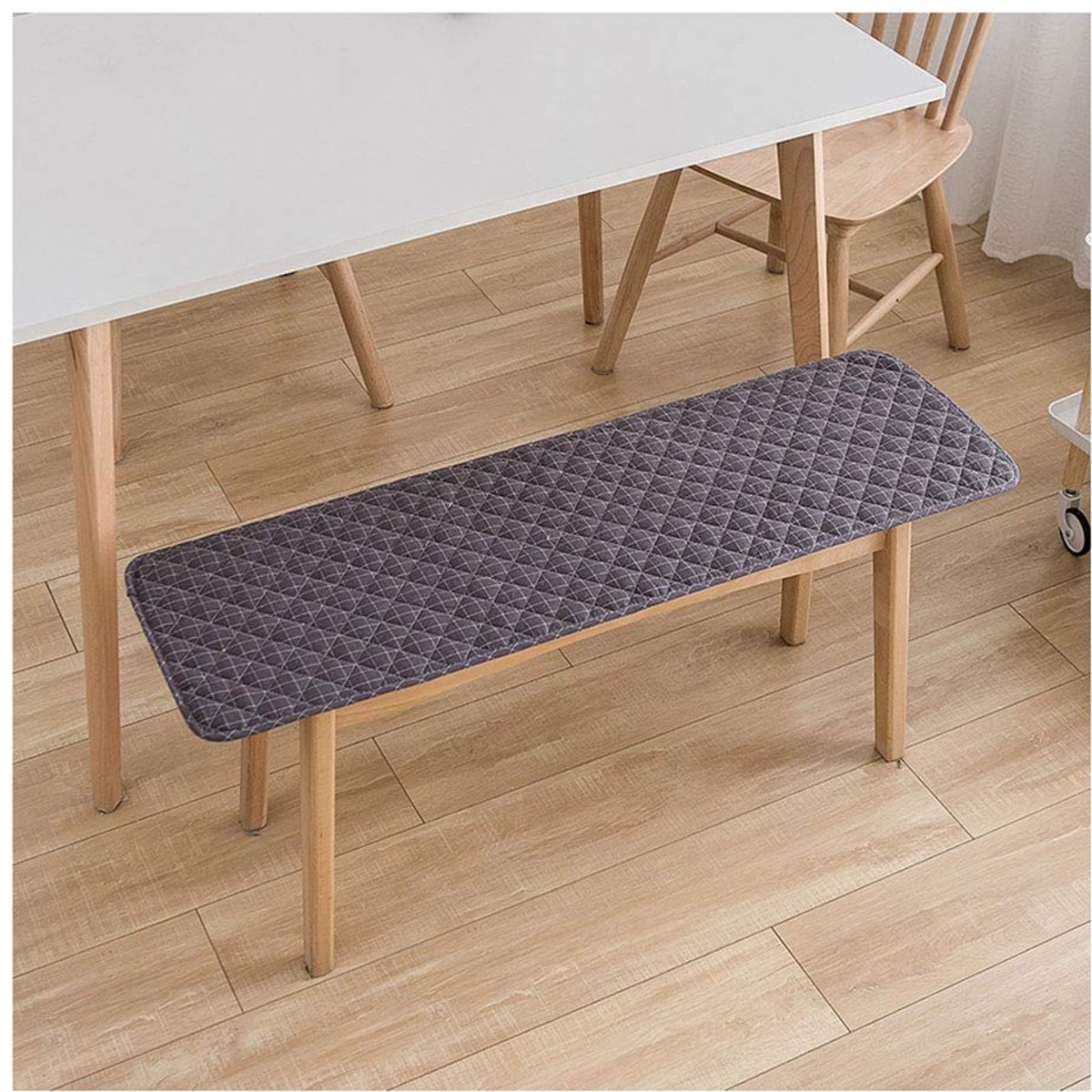 Bench Pad Rechthoek Outdoor Zitkussen Bench Mat, Antislip Meubelmat 2/3/4 Zitting, Vervanging Matras Rechthoek Bank Kussen-Donkergrijs 120×40cm (47×15in)