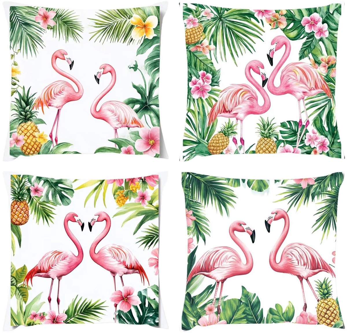 Kussenhoes 50 x 50 cm, roze, voor buiten, waterdicht, flamingo, decoratieve kussens van fluweel, behaaglijk, kussenslopen voor slaapkamer, bank, stoel, woonkamer, terras, tuin, woondecoratie S1-229
