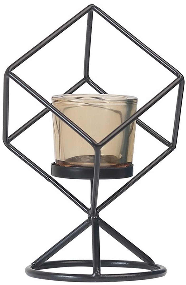 Kandelaar Stand Geometrische Metalen Kandelaar Creatieve Romantische Kaarslicht Diner Tafelblad Decoratie Kaars Houder Ornament Kandelaar Houders (Kleur: B) (A)