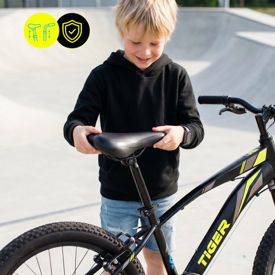Tiger Bike Kinderfiets voor jongens van 6 tot 10 jaar, 20 inch Zwart Groen Blauw, wielmaat te kiezen uit 6 versnellingen Shimano, in hoogte verstelbaar van Tiger Bike — afbeelding 3