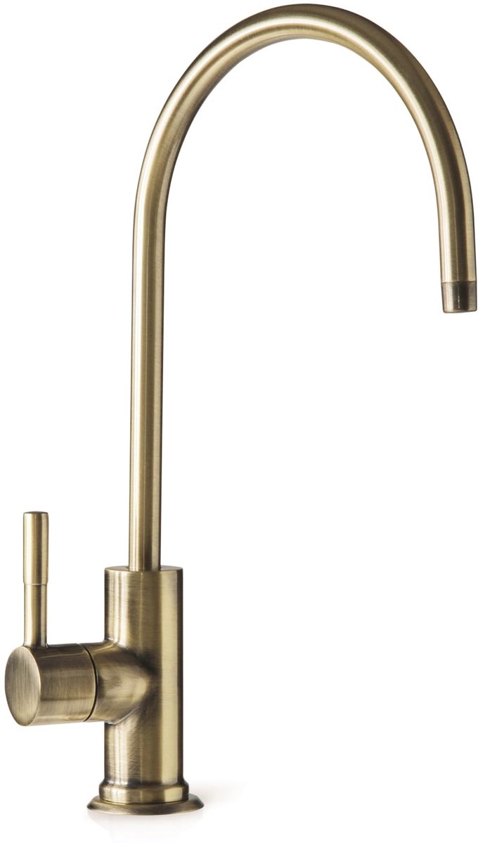iSpring GK1-AB Heavy Duty Hedendaagse Stijl Hoge Uitloop Keuken Bar Sink Niet-Air Gap Drinkwater Kraan in, Antiek Messing
