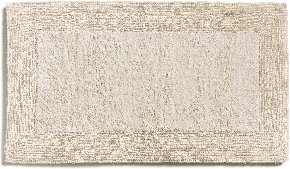 Badmat 60 x 100 cm van 100% katoen, natuur
