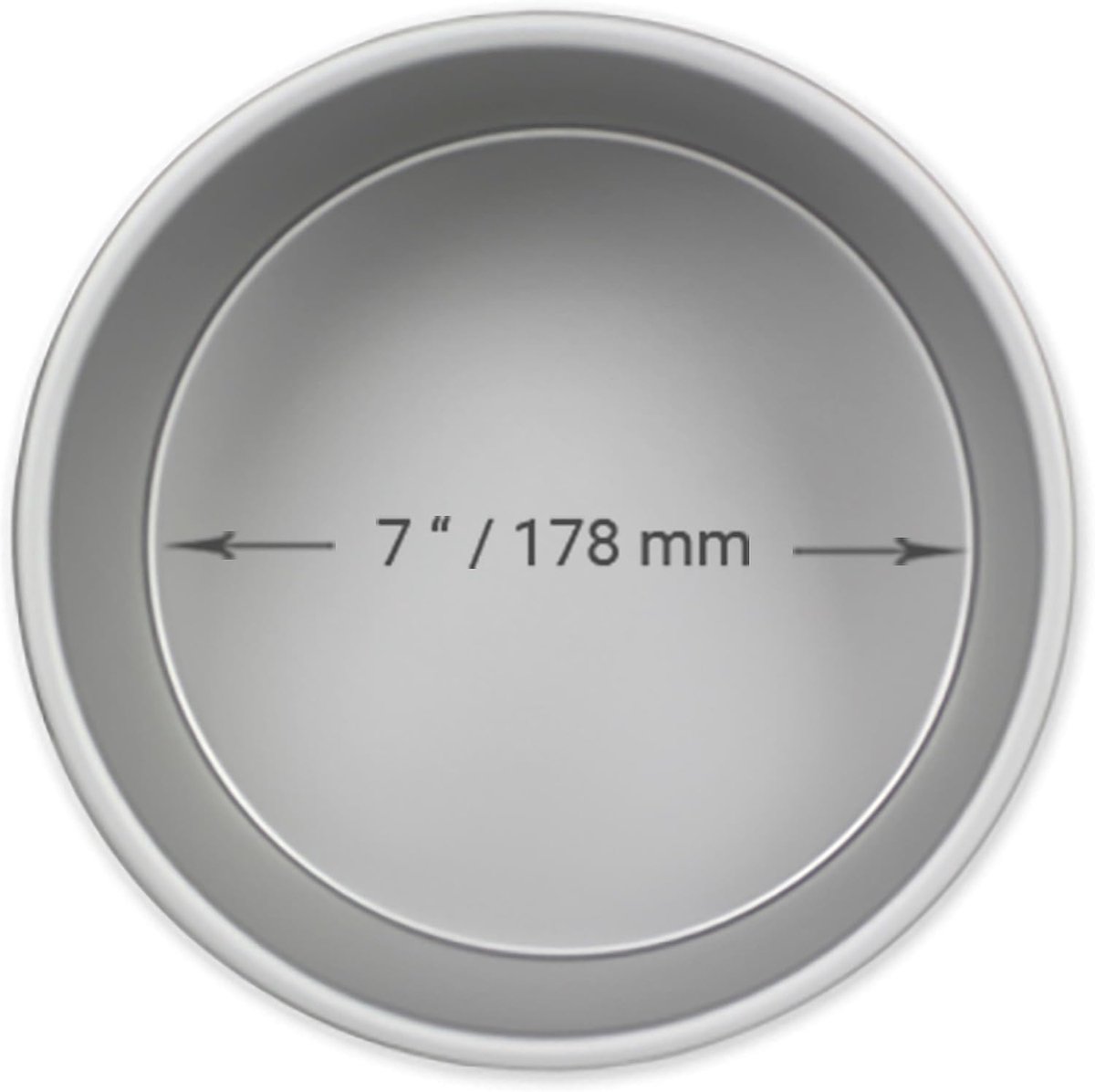 Professionele Geanodiseerd Aluminium Ronde Cake Pan 7 x 2 Inch, Zilver