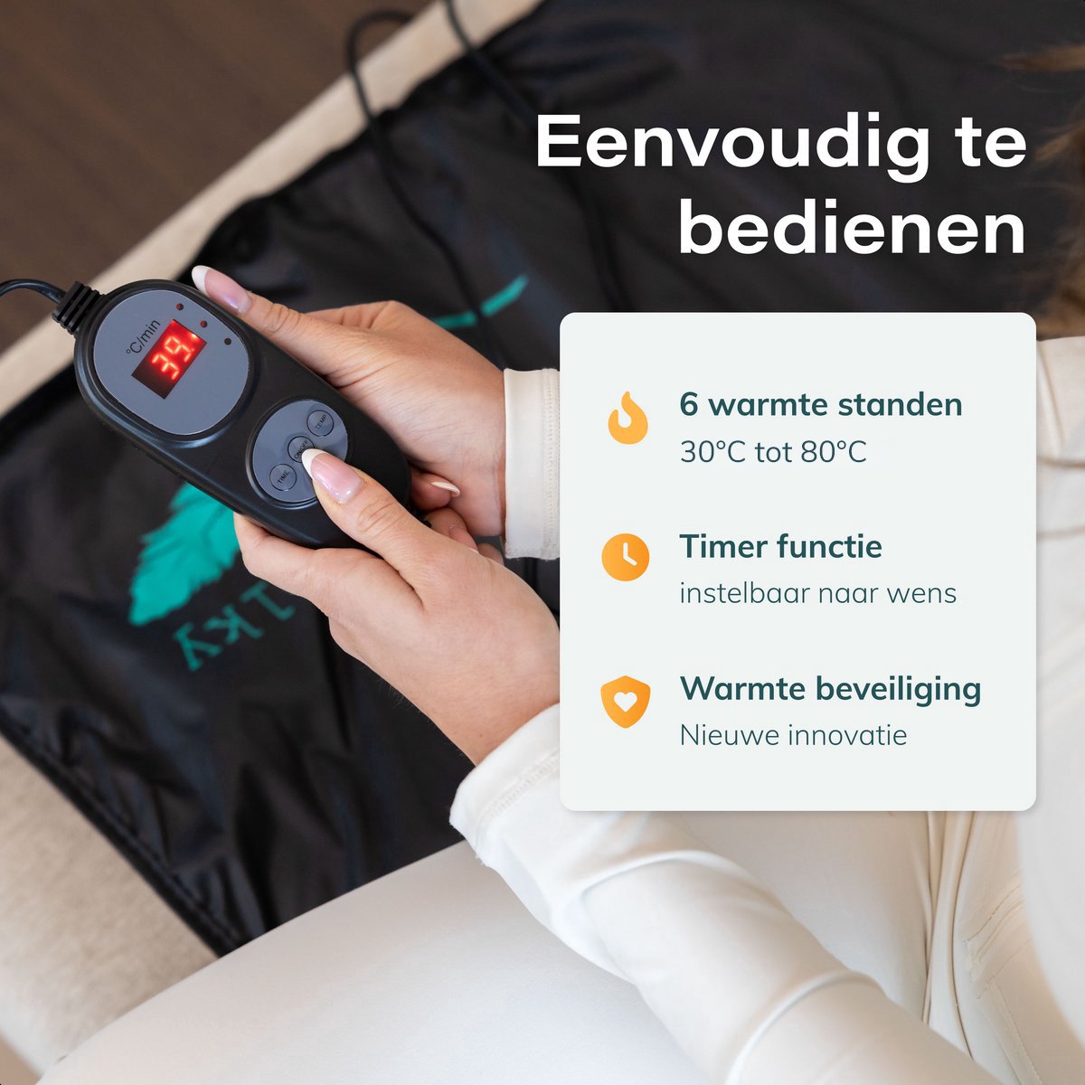 Soft & Silky Infrarood deken - Oxford - Sauna - Paneel - Warmtedeken - Elektrische Deken - Infrarood Verwarmingspaneel - Verwarming - Infraroodlamp - Therapie – foto 4
