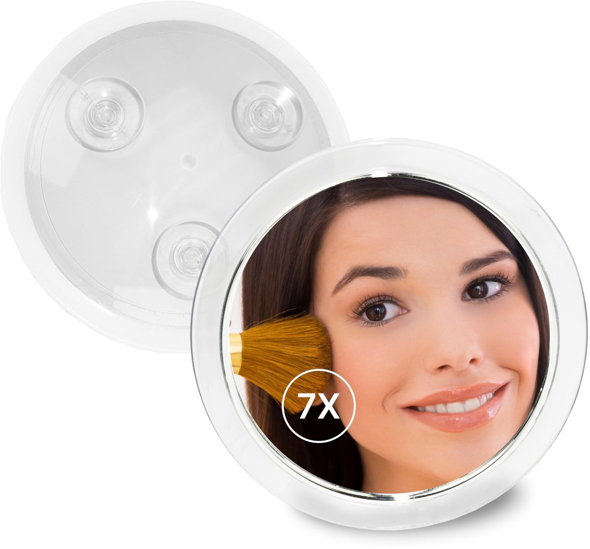 Spiegel Mark Fantasy Model Mirror met zuigglazen - acryl met zilveren ring, verhoogde tijden,