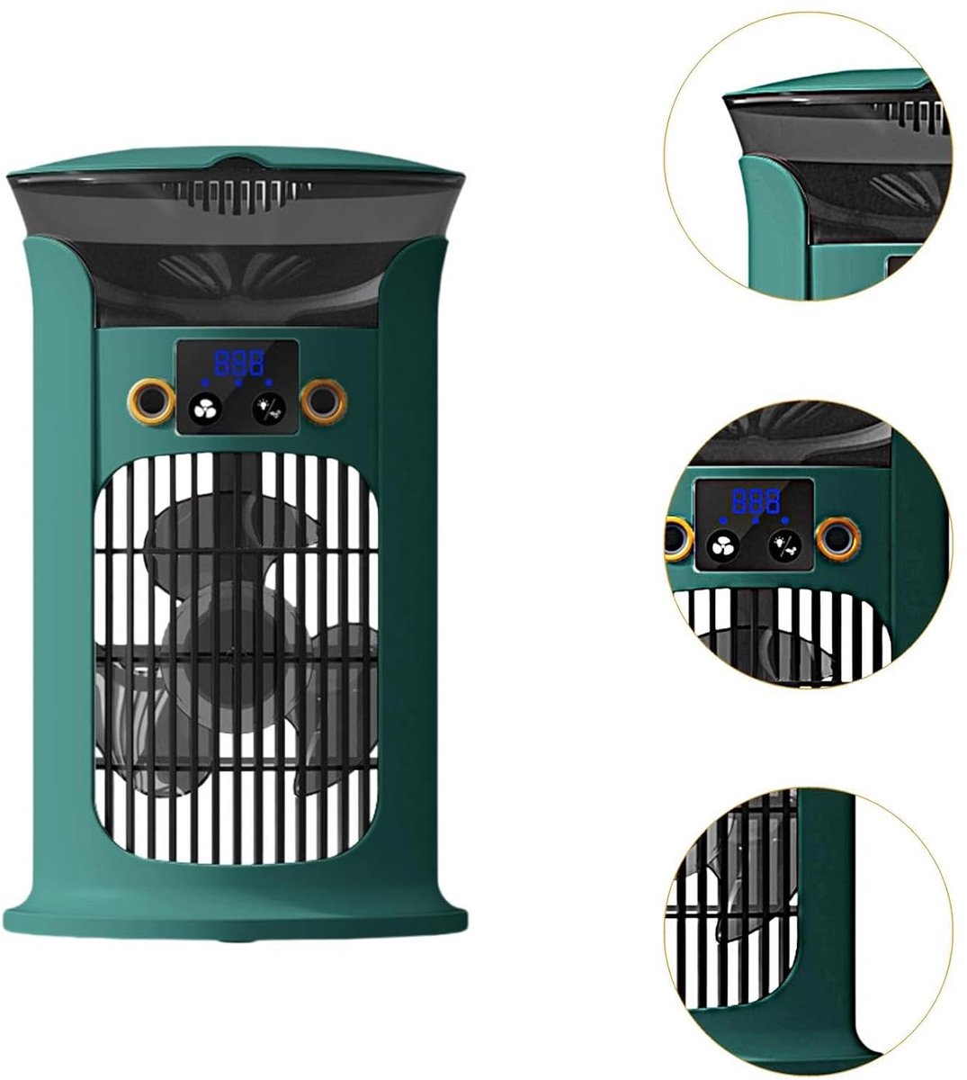 Mobiele Airco - 3-in-1 - 400ml - Kleine Airconditioning zonder Afvoer Slang - Draagbare Ventilator - 50 dB - 3 Functies & Snelheden - 90° Oscillatie - Luchtbevochtiger - Slaapkamer Kantoor Woonkamer - Blauw – foto 3