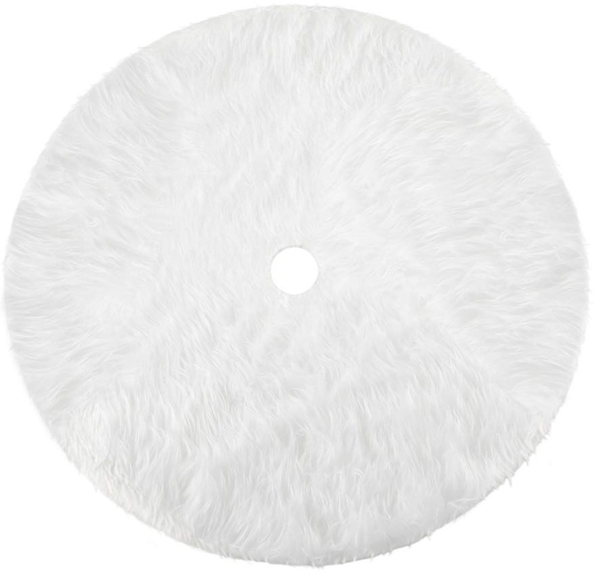 Kerstboomdeken, wit, pluche kerstboomrok, 122 cm, kerstboomtapijt, rond, onderlegdeken voor kerstboom, kerstboomdeken, wit, voor kerstboomdecoratie