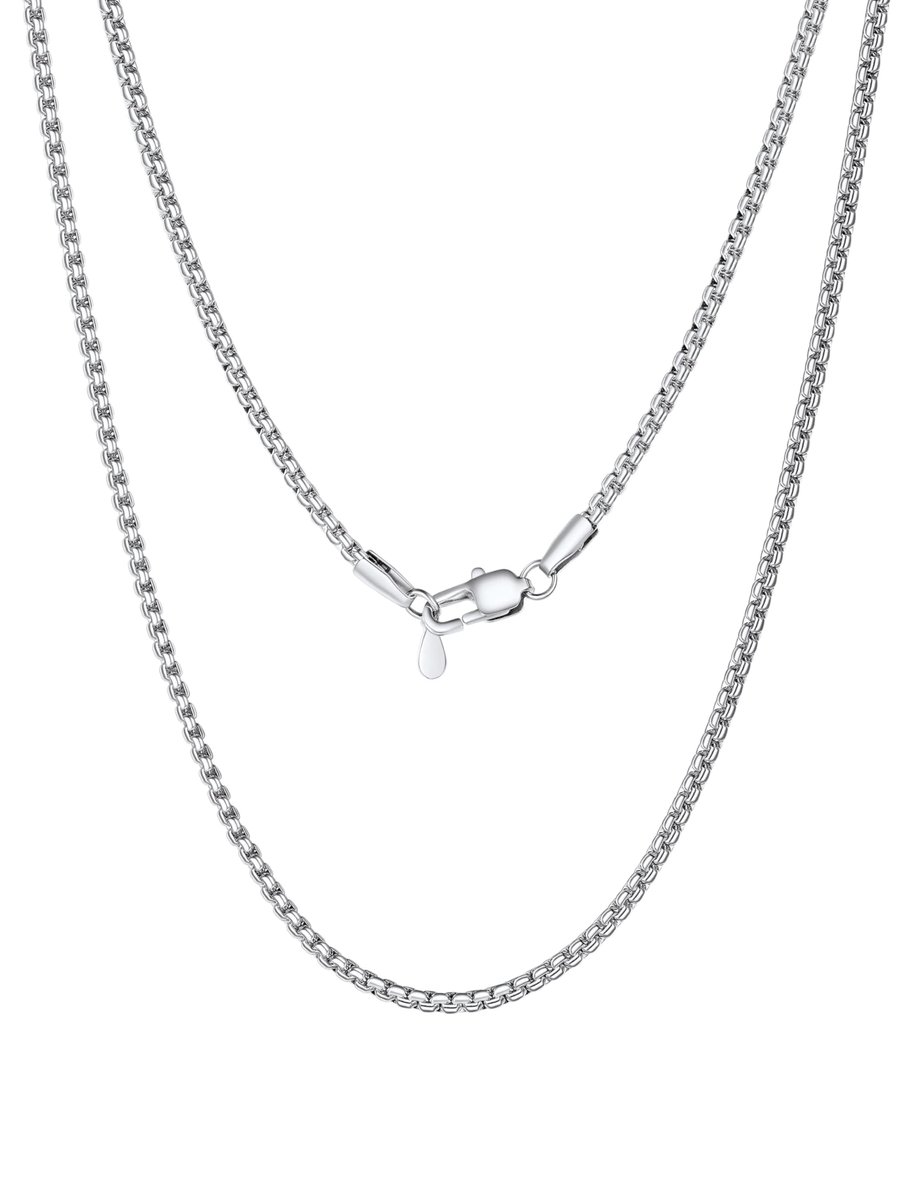 Kettingen Zilver/Zwart/Goud, 2/4/6/8 mm Venetiaanse Ronde Doosketting 36-76 cm Lang, Mannenketting Necklace For Men Hiphop Rapper Cadeau Ideeën